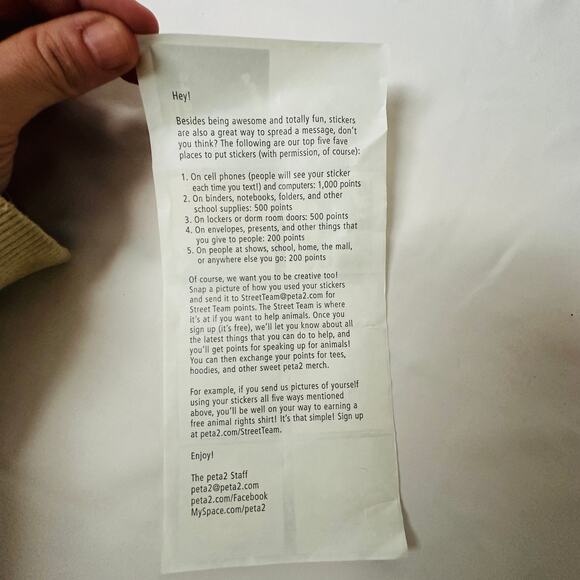 Vintage Y2k PETA Peta2 (Youth-Based) Animal Rights Campaign Sticker Sheet - Picture 4 of 4